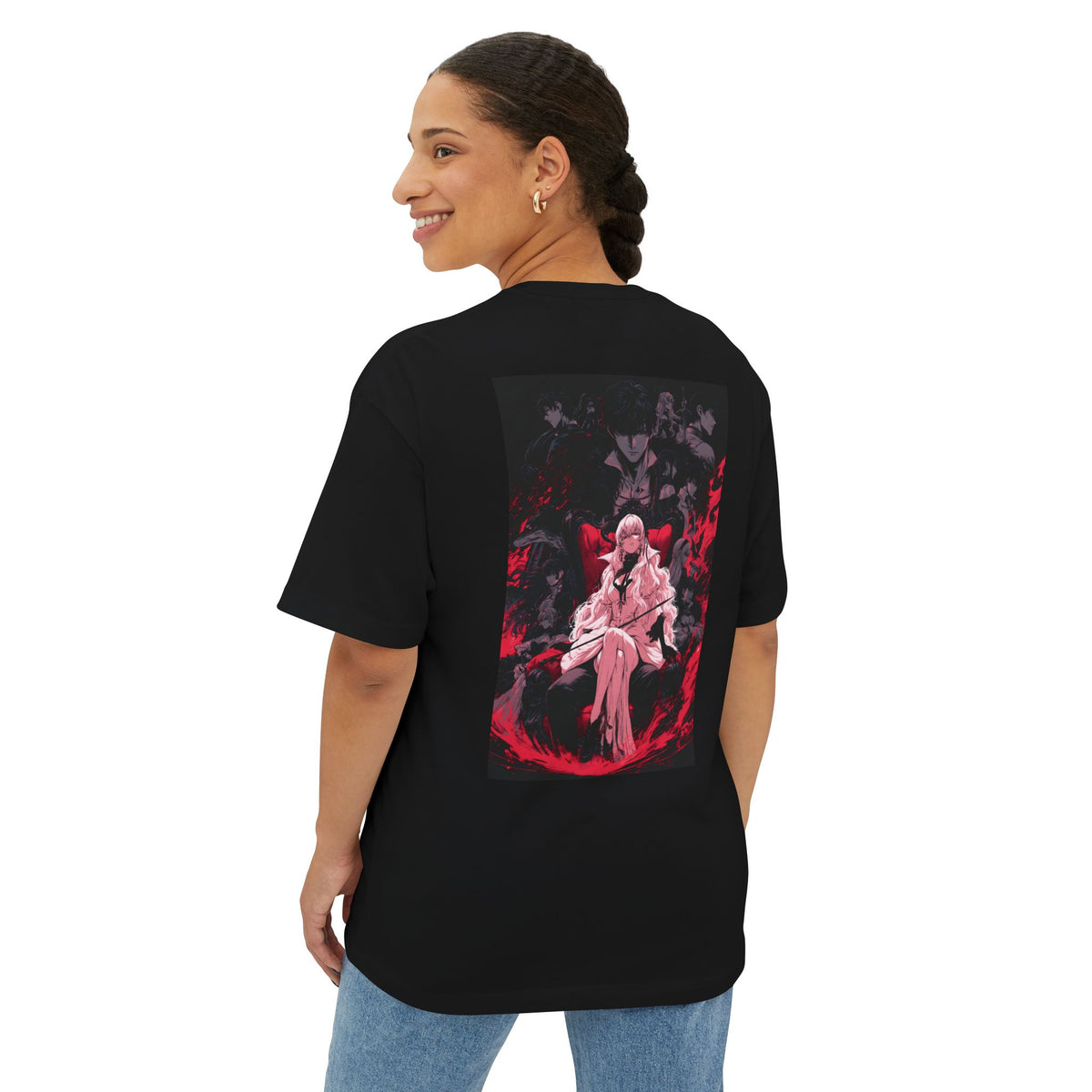 Graphic Anime Tee — Minimal Mecha Crest Chest Logo