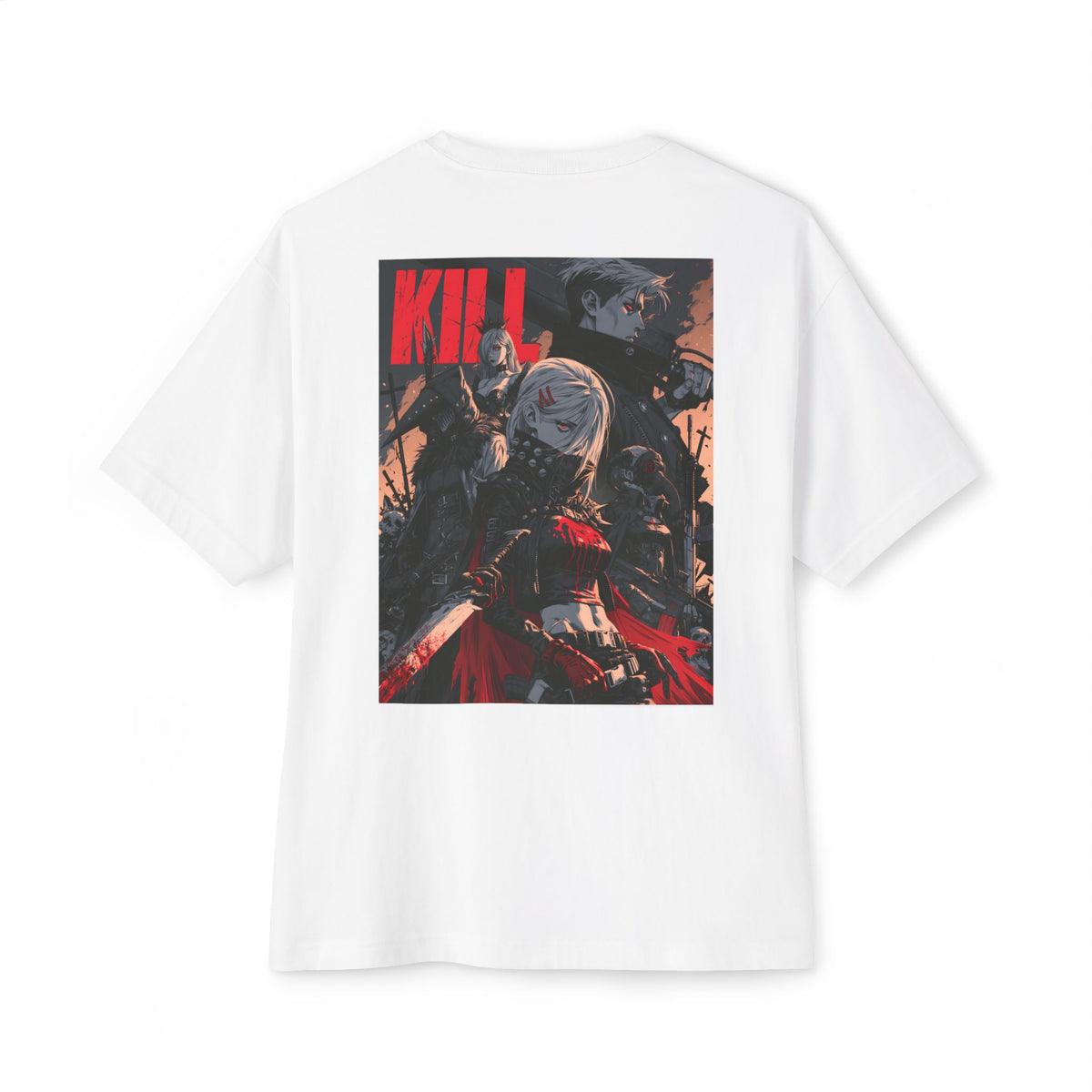 Minimal Mecha Emblem Boxy Tee — Anime-Inspired Back Graphic