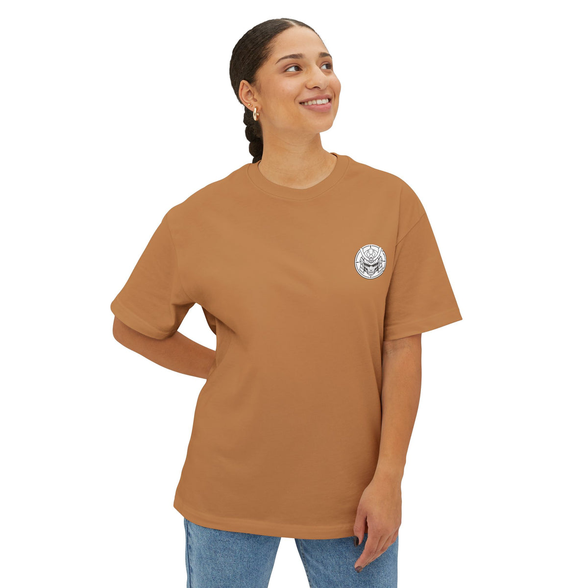 Boxy Tee — Futuristic Techwear Respirator Back Graphic (Crimson Filters)